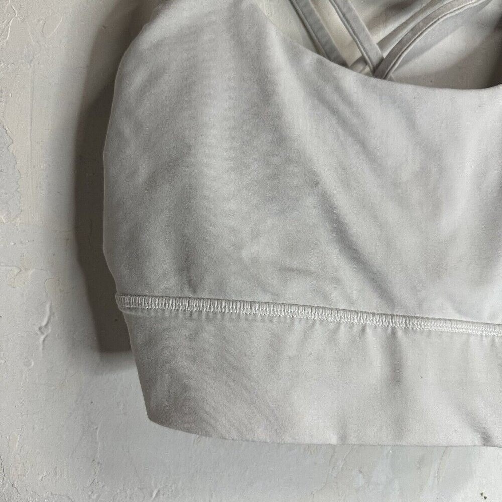 lululemon Energy Longline Sports Bra White Luxtreme Strappy Womens 12 Athletic - Picture 6 of 10